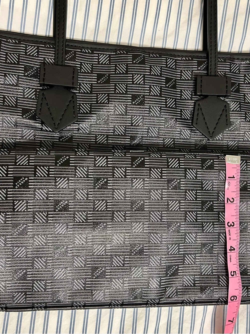 Moreau Paris Black Coated Canvas Tote Bag NWT - Picture 6 of 8
